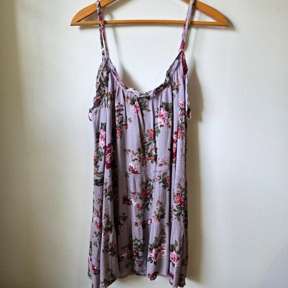 EUC NATURAL LIFE FLORAL LILAC TANK DRESS SIZE M - Picture 1 of 16